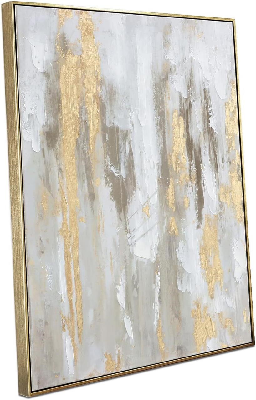 Gold Abstract Wall Art 23.6 x 31.5 - Gold&Grey