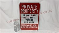 Private Property Aluminum 12"x18" Sign - New