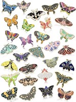 NEW! 25 Pieces Butterfly Enamel Pins Set Cool