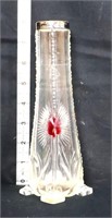 Vntg glass vase w/ ruby stain center, see photos