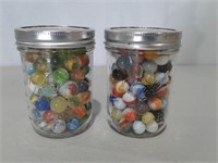(2) Pint Jars Marbles