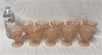 Indiana Glass Pink Satin Fountainware Sundae Cups