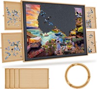 Rotating Jigsaw Puzzle Board 34.2 X 26  4 Drawers
