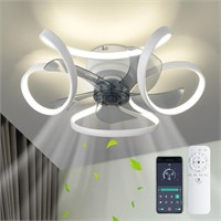 Ceiling Fan  6 Speeds  Dimmable  White