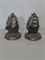 Pair 1930's Clipper Ship Bookends