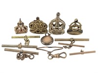 Vtg Watch Fobs, Lockets & Other Parts