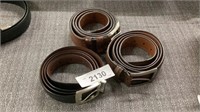 Three leather belts