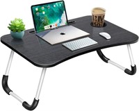 Foldable Laptop Table Tray  Bed Desk  Black