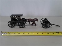 Cast Iron Horse & Buggy and Cart