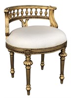 Gold Genoa Cream Vanity Chair