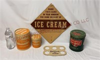 Vintage Ice Cream Advertising Signs & Containers