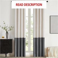Cream/Grey Velvet Curtains 84' Long  Set of 2