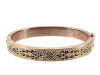 1880's Antique Unmarked Gold Damascene Bracelet