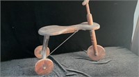 Antique Childs Wooden Scooter, 25.5" x 22” h