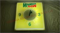 1970s Mountain Dew Lighted Clock - See Desc