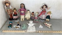 SMALL DOLL FIGURES, AUSTRIA GLASS & MORE