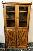 Oak Cabinet, 2 Glass Doors