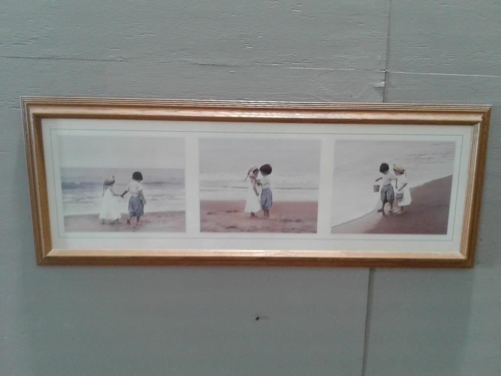Framed Kids on Beach Poster