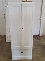 (71" x 28") White 2 Door Cabinet W/Drawer