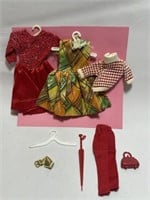 TWO VINTAGE IDEAL TAMMYS DOLL DRESSES AND OUTFIT