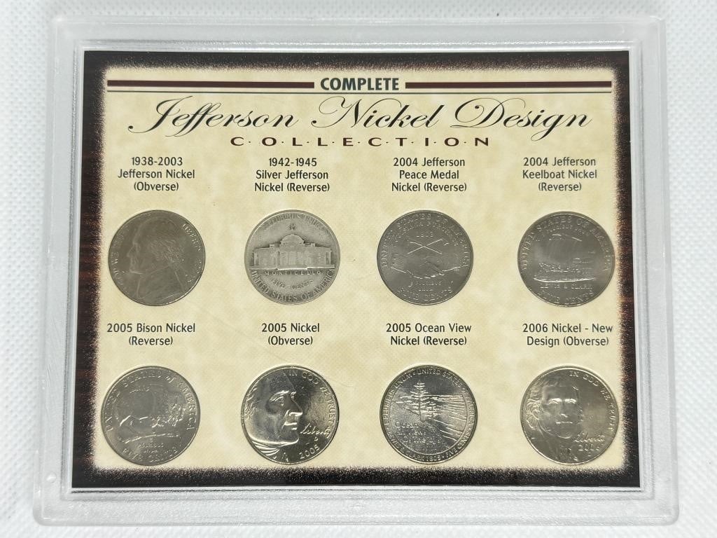 Complete Jefferson Nickel Coin Design Set