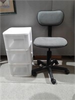 Swivel Desk Chair & Sterilite Drawers