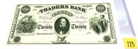 Obsolete $20 Traders Bank Virginia note