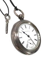 Illinois Coin Silver Key-Wind Pocket Watch