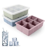 SILICONE ICE CUBE TRAYS 3 PACK