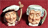PAIR ROYAL DOULTON TOBY FACE MUGS LAWYER PORTHOS