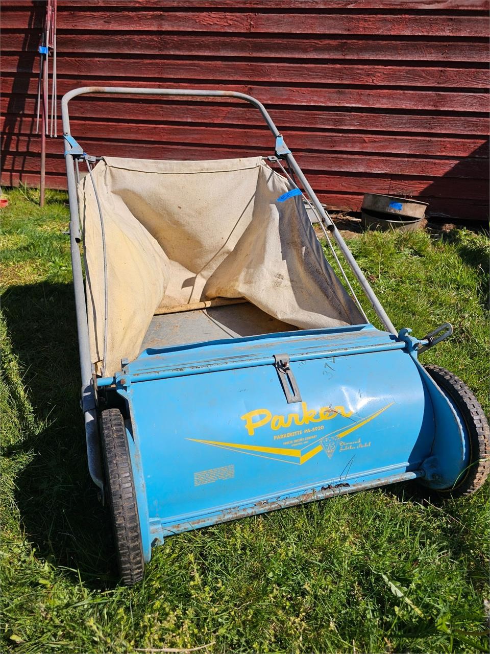 Vintage Parker Tow-Behind Lawn Sweeper