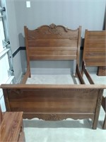 54" Wood Carved Bed