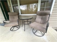 Patio Furniture - 2 chairs and glass table