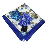 Yves Saint Laurent Blue Floral Scarf