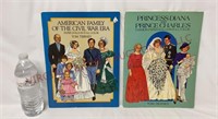 Civil War & Princess Diana Paper Doll Books -Uncut