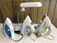 3 Irons and Desk Lamp