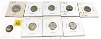 x9- Canadian silver dimes -x9 dimes -SOLD  by the