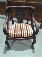 Vtg. Solid Wood Occassional Chair