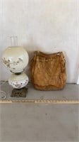 GLOBE LAMP & AFRICAN LEATHER BAG