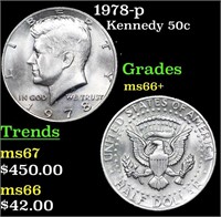 1978-p Kennedy Half Dollar 50c Grades GEM++ Unc