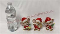 Vintage Homeco Christmas Mice Figurines ~ 3.5"tall
