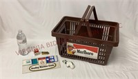 Cigarette Advertising Basket, Matches, Key Chain