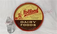 Vintage Holland Ice Cream Dairy Foods Metal Tray
