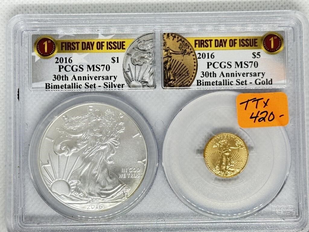 2016 First Day Issue Bimetallic Gold & Silver Coin