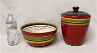 Modern Ceramic Mixing Bowl & Cookie Jar