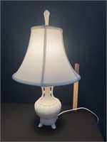 Antique Alabaster Lamp W. Finial