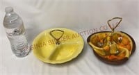 Mid Century Pottery Divided Dishes / Servers - 2