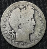 Only 992,000 Minted 1914-S Barber Half