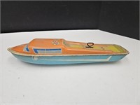 Vintage Ohio Art Boat w/Key Works 14.5" Long
