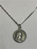 RELIGIOUS PENDANT ON STERLING SILVER CHAIN 24in L